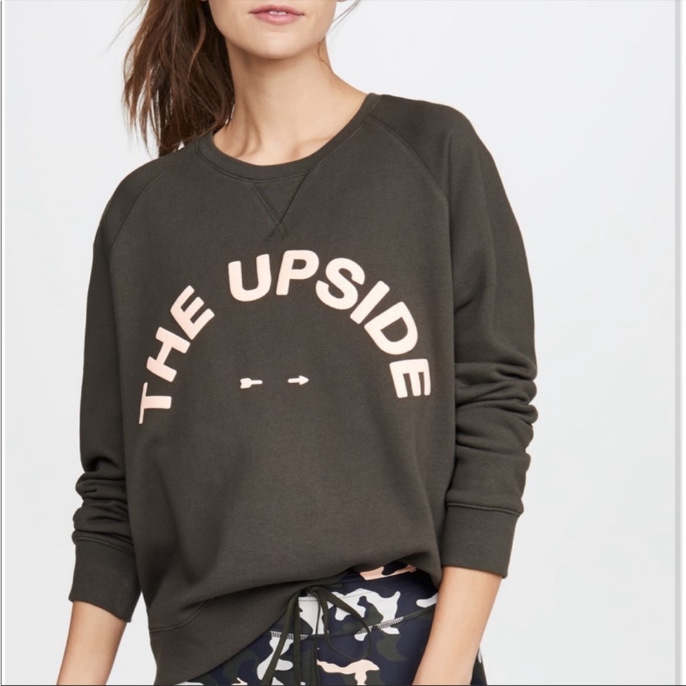 The Upside Dark Gray Sweatshirt with Cream Logo